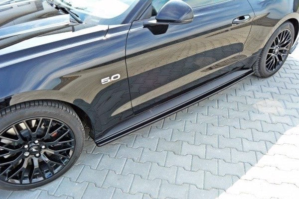 Maxton Side Skirts Diffusers Ford Mustang Gt Mk6 - Gloss Black