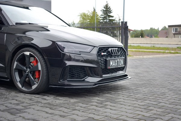 Maxton Front Splitter V.2 Audi RS3 8V Fl Sportback - Gloss Black