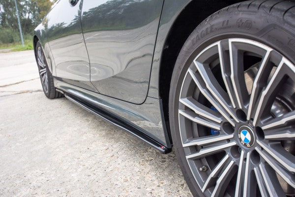 Maxton Side Skirts Diffusers For BMW 3 G20 M-Pack - Gloss Black