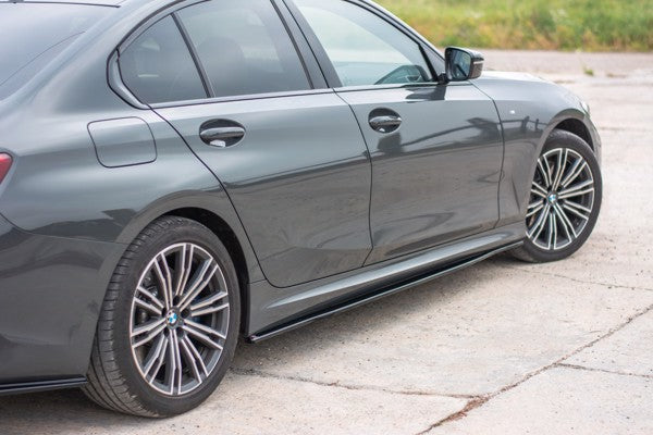 Maxton Side Skirts Diffusers For BMW 3 G20 M-Pack - Gloss Black