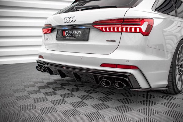 Maxton Rear Valance + Exhaust Ends Imitation Audi A6 C8 S-Line (Chrome)