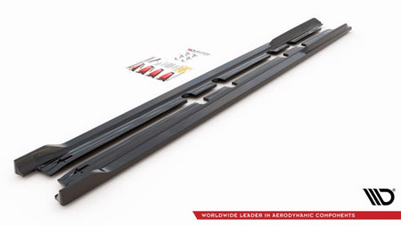 Maxton Side Skirts Diffusers V.2 Seat Leon Fr Mk4 / Cupra Leon  - Gloss Black
