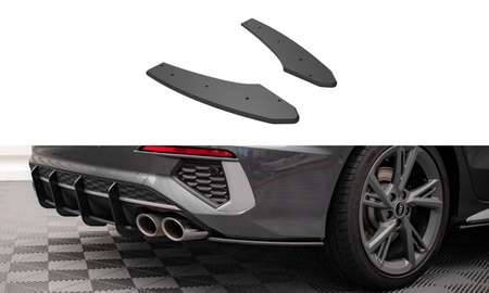 Maxton Street Pro Rear Side Splitters Audi S3 Sedan 8Y - Black