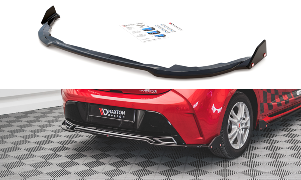 Maxton Central Rear Splitter + Flaps  Toyota Corolla Gr Sport Hatchback Xii - Gloss Black