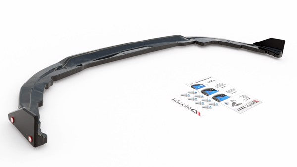 Maxton Central Rear Splitter + Flaps  Toyota Corolla Gr Sport Hatchback Xii - Gloss Black