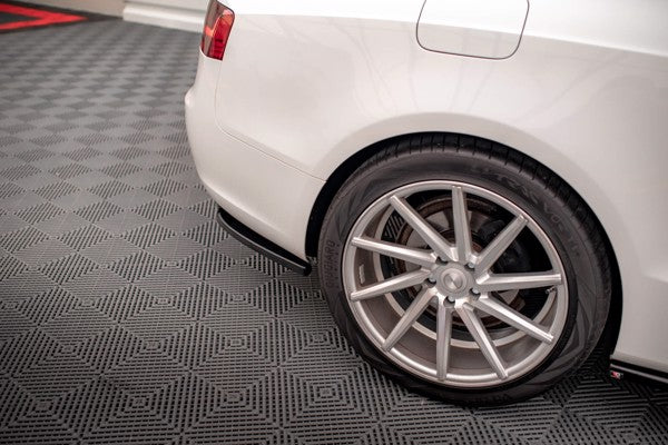 Maxton Central Rear Splitter (With Vertical Bars) Audi A5 Coupe 8T Facelift - Gloss Black