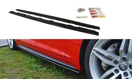 Maxton Side Skirts Diffusers Audi S5 / A5 S-Line F5 Coupe - Gloss Black