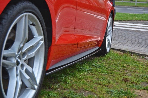 Maxton Side Skirts Diffusers Audi S5 / A5 S-Line F5 Coupe - Gloss Black