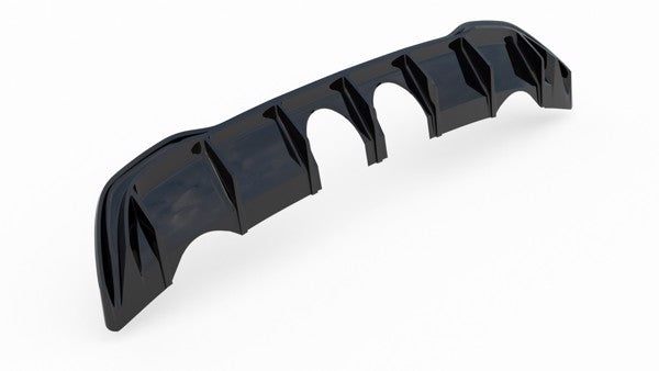 Maxton Rear Valance (R32 Look) With Exhaust VW Golf 8 - Gloss Black