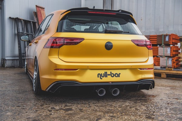 Maxton Rear Valance (R32 Look) With Exhaust VW Golf 8 - Gloss Black