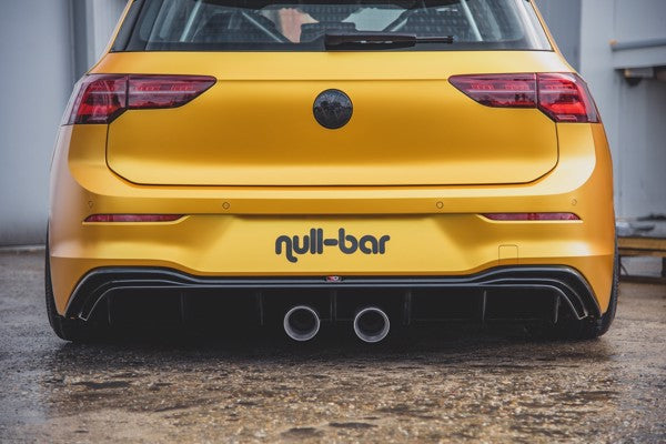 Maxton Rear Valance (R32 Look) With Exhaust VW Golf 8 - Gloss Black