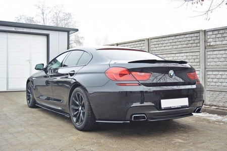 Maxton Central Rear Splitter For BMW 6 Gran Coupé Mpack (Without Vertical Bars) - Gloss Black