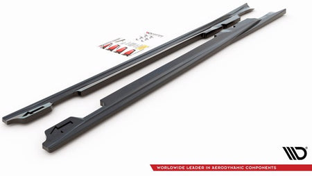 Maxton Side Skirts Diffusers V.1 Porsche Panamera Turbo 970 Facelift - Gloss Black