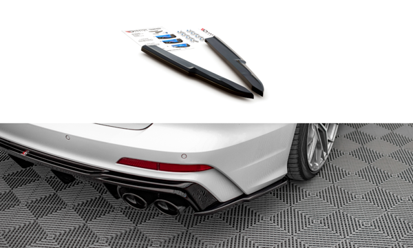 Maxton Rear Side Splitters Audi A6 C8 S-Line - Gloss Black