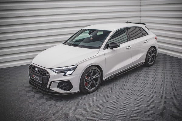 Maxton Side Skirts Diffusers Audi S3 / A3 S-Line 8Y - Gloss Black