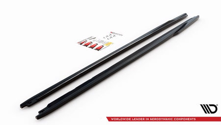 Maxton Side Skirts Diffusers Audi A4 Avant B9 - Gloss Black