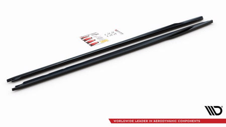 Maxton Side Skirts Diffusers Audi A4 Avant B9 - Gloss Black