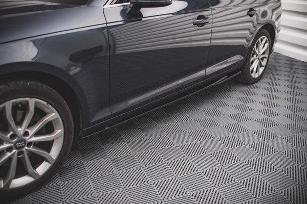 Maxton Side Skirts Diffusers Audi A4 Avant B9 - Gloss Black