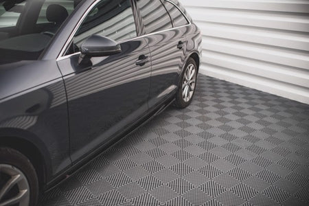 Maxton Side Skirts Diffusers Audi A4 Avant B9 - Gloss Black