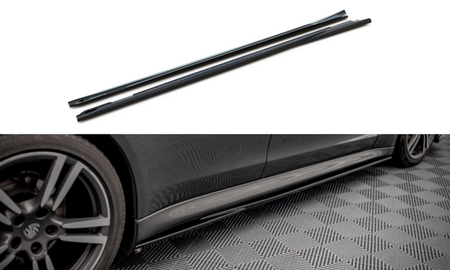 Maxton Side Skirts Diffusers V.1 Porsche Panamera / Panamera Diesel / Panamera Turbo 970 - Gloss Black