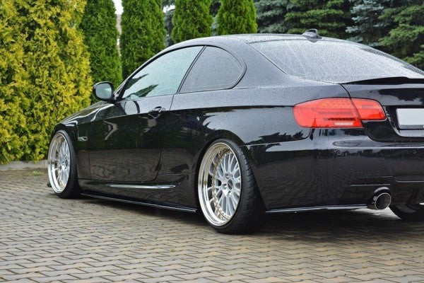 Maxton Side Skirts Diffusers For BMW 3 E92 M-Pack Facelift - Gloss Black