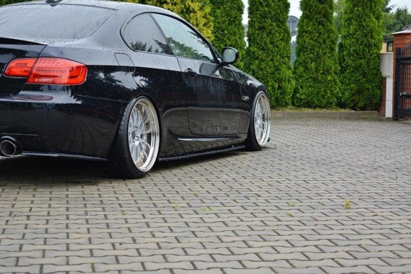 Maxton Side Skirts Diffusers For BMW 3 E92 M-Pack Facelift - Gloss Black