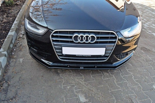 Maxton Front Splitter V.1 Audi A4 B8 Fl - Gloss Black