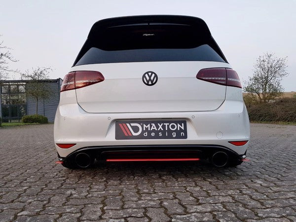 Maxton Central Rear Splitter VW Golf Mk7 Gti Clubsport - Gloss Black