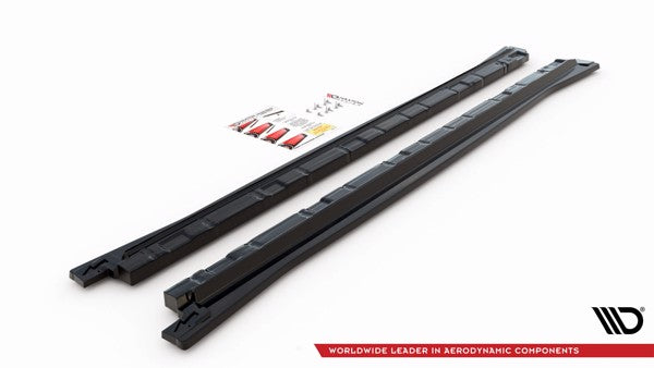 Maxton Side Skirts Diffusers Volkswagen Tiguan R / R-Line Mk2 Facelift - Gloss Black