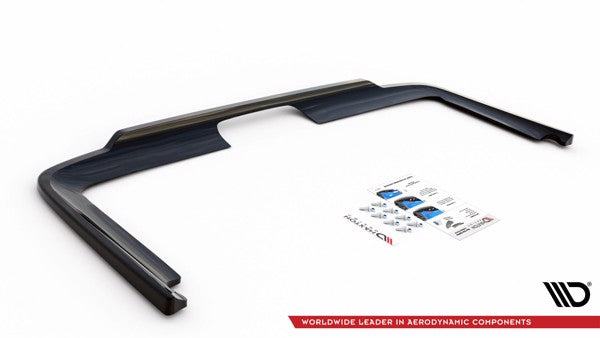 Maxton Central Rear Splitter (With Vertical Bars) Mercedes-Benz VIto W447 Facelift - Gloss Black
