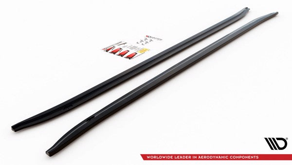Maxton Side Skirts Diffusers BMW 7 M-Pack F01 - Gloss Black