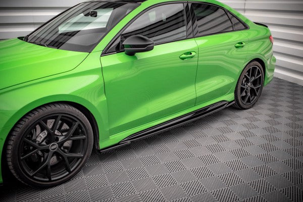 Maxton Side Skirts Diffusers Audi RS3 8Y - Gloss Black