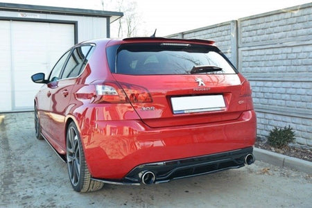 Maxton Central Rear Splitter Peugeot 308 Ii Gti (Without Vertical Bars) - Gloss Black
