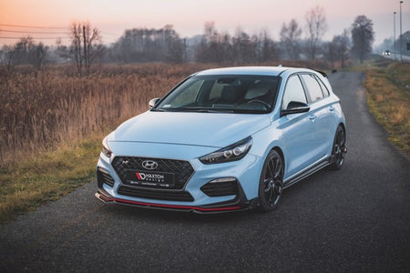 Maxton Front Splitter + Flaps V.6 Hyundai I30 N Mk3 Hatchback/Fastback - Gloss Black