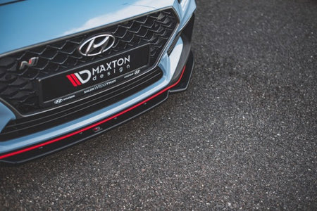 Maxton Front Splitter + Flaps V.6 Hyundai I30 N Mk3 Hatchback/Fastback - Gloss Black