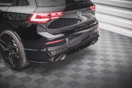 Maxton Rear Side Splitters V.1 For Volkswagen Golf R Mk8 - Gloss Black