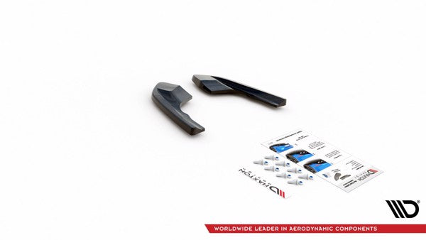 Maxton Rear Side Splitters V.1 For Volkswagen Golf R Mk8 - Gloss Black