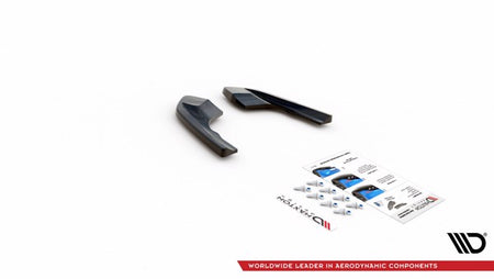 Maxton Rear Side Splitters V.1 For Volkswagen Golf R Mk8 - Gloss Black