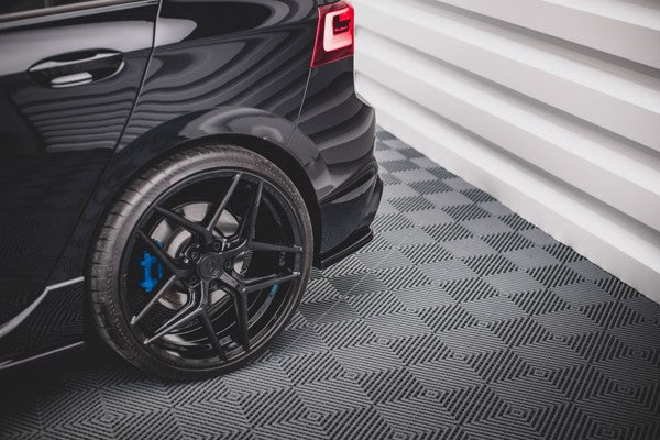 Maxton Rear Side Splitters V.1 For Volkswagen Golf R Mk8 - Gloss Black