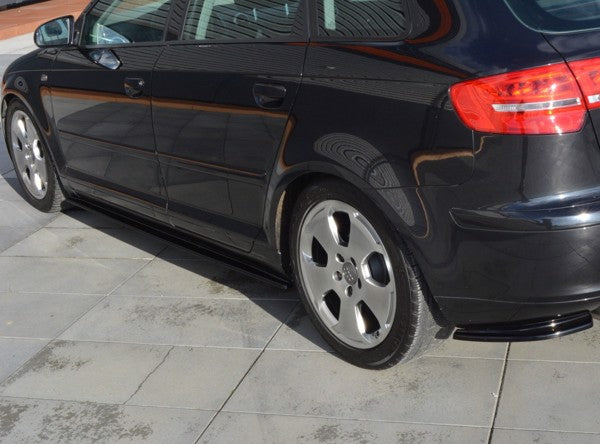 Maxton Side Skirts Diffusers Audi A3 Sportback 8P / 8P Facelift - Gloss Black