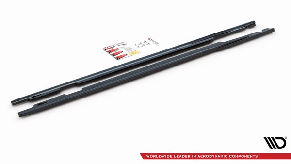 Maxton Side Skirts Diffusers BMW 3 E90 - Gloss Black