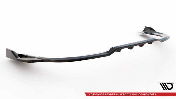 Maxton Central Rear Splitter (With Vertical Bars) Porsche 911 Turbo S 992 - Gloss Black
