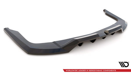 Maxton Central Rear Splitter (With Vertical Bars) Hyundai Elantra Mk7 - Gloss Black