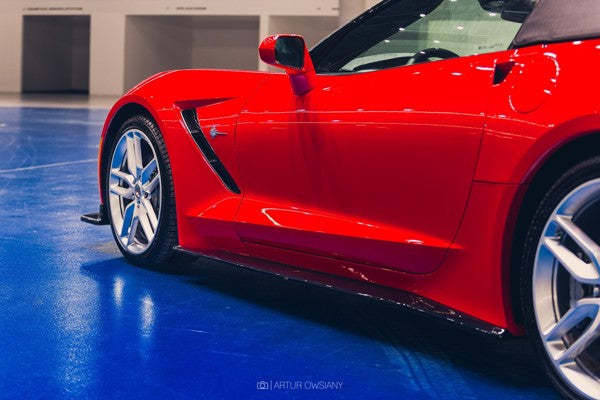 Maxton Side Skirts Diffusers Chevrolet Corvette C7 - Gloss Black