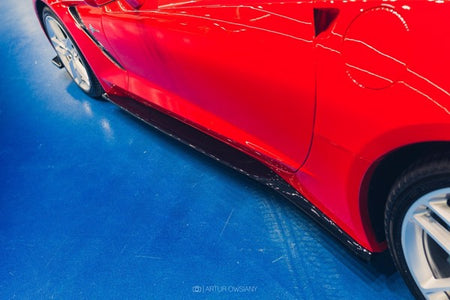 Maxton Side Skirts Diffusers Chevrolet Corvette C7 - Gloss Black