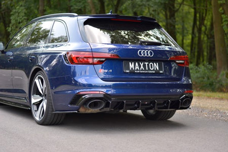 Maxton Rear Valance Audi RS4 B9 Avant - Gloss Black