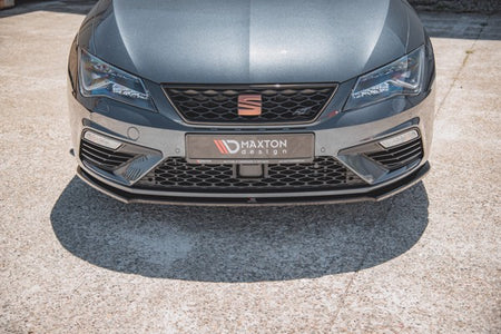 Maxton Front Splitter V.4 Seat Leon Cupra / Fr Mk3 Fl - Gloss Black