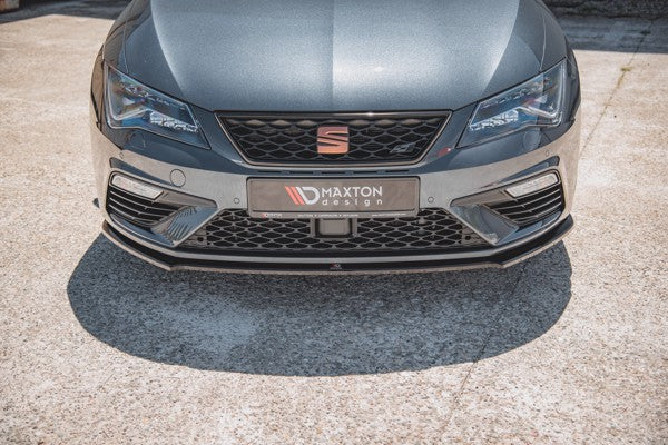 Maxton Front Splitter V.4 Seat Leon Cupra / Fr Mk3 Fl - Gloss Black