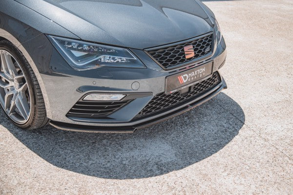 Maxton Front Splitter V.4 Seat Leon Cupra / Fr Mk3 Fl - Gloss Black