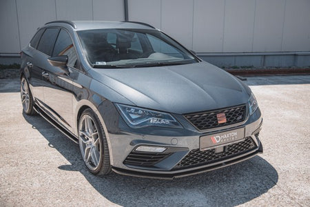 Maxton Front Splitter V.4 Seat Leon Cupra / Fr Mk3 Fl - Gloss Black